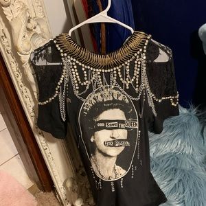 ALICE & OLIVIA COLLECTOR GOD SAVE THE QUEEN TEE -